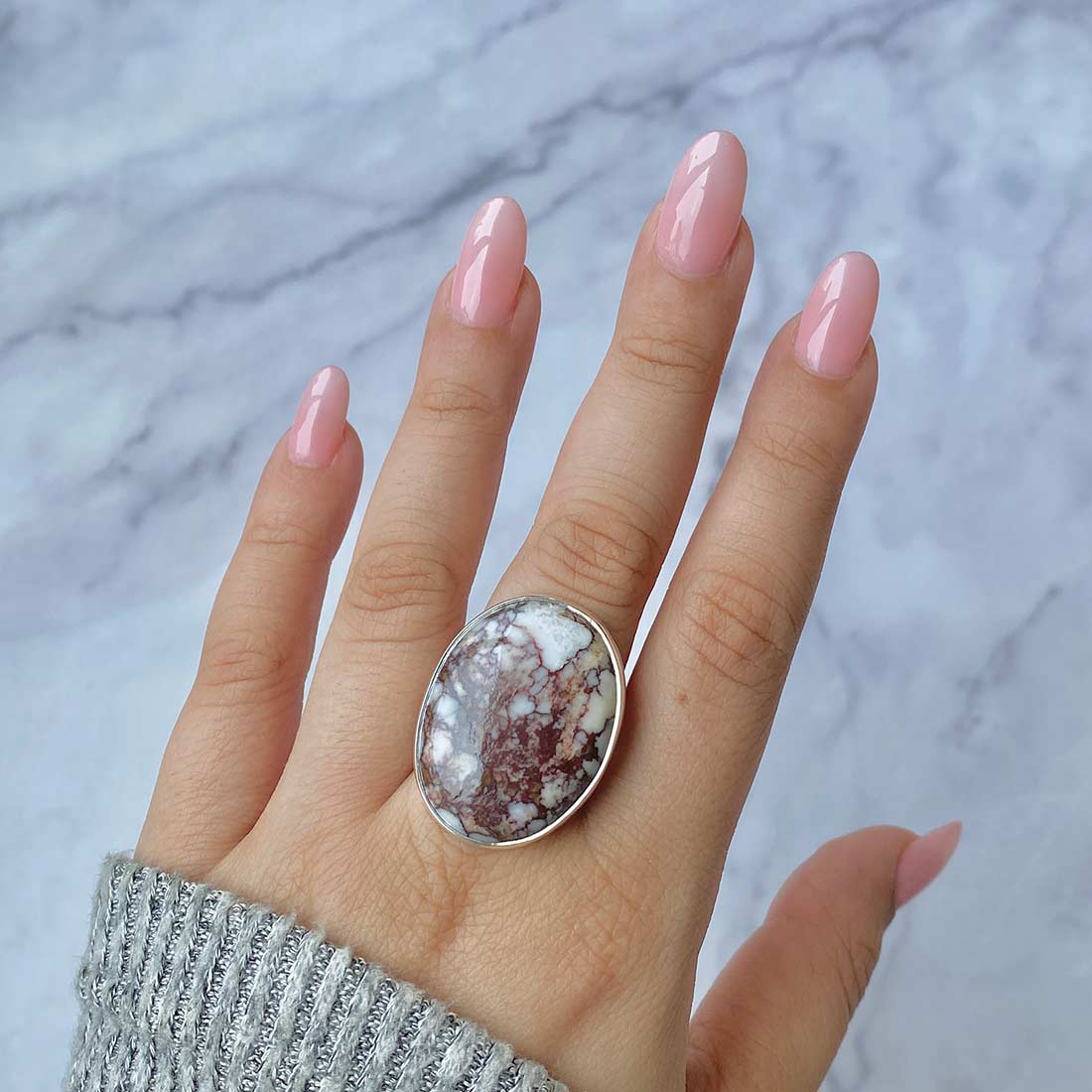 Wild Horse Jasper Adjustable Ring-(WOJ-R-55)